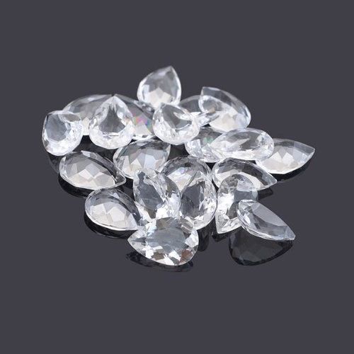 4x6mm White Topaz Faceted Pear Loose Gemstones