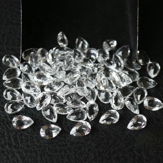 5x7mm White Topaz Faceted Pear Loose Gemstones