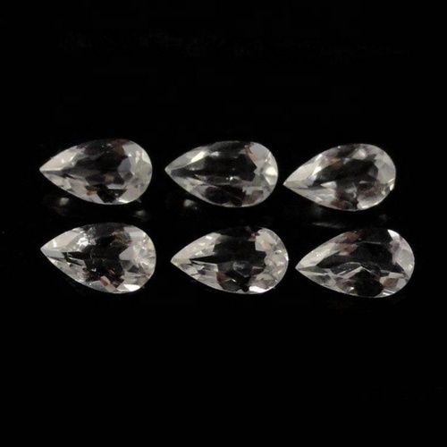 5x8mm White Topaz Faceted Pear Loose Gemstones