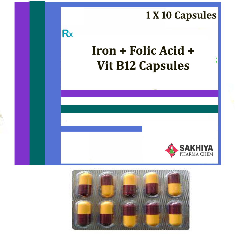 Iron + Folic Acid + Vit B12 Capsules