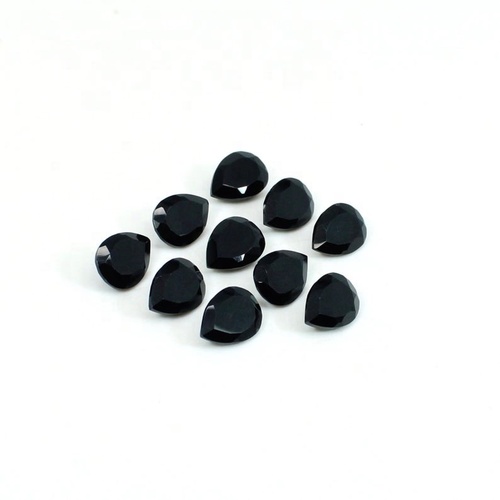 Black Onyx Faceted Pear Loose Gemstones
