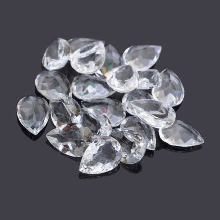 6x9mm White Topaz Faceted Pear Loose Gemstones