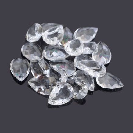 6x9mm White Topaz Faceted Pear Loose Gemstones