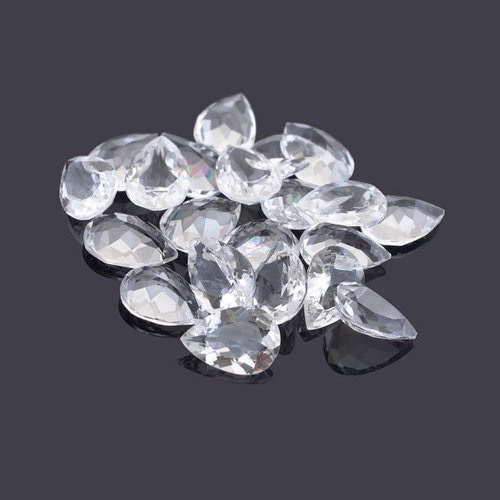 6x9mm White Topaz Faceted Pear Loose Gemstones