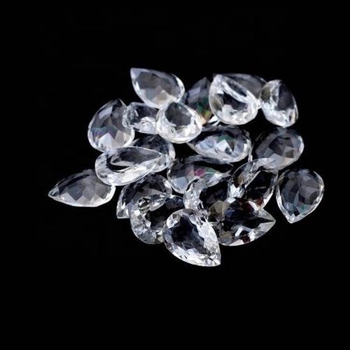 7x10mm White Topaz Faceted Pear Loose Gemstones