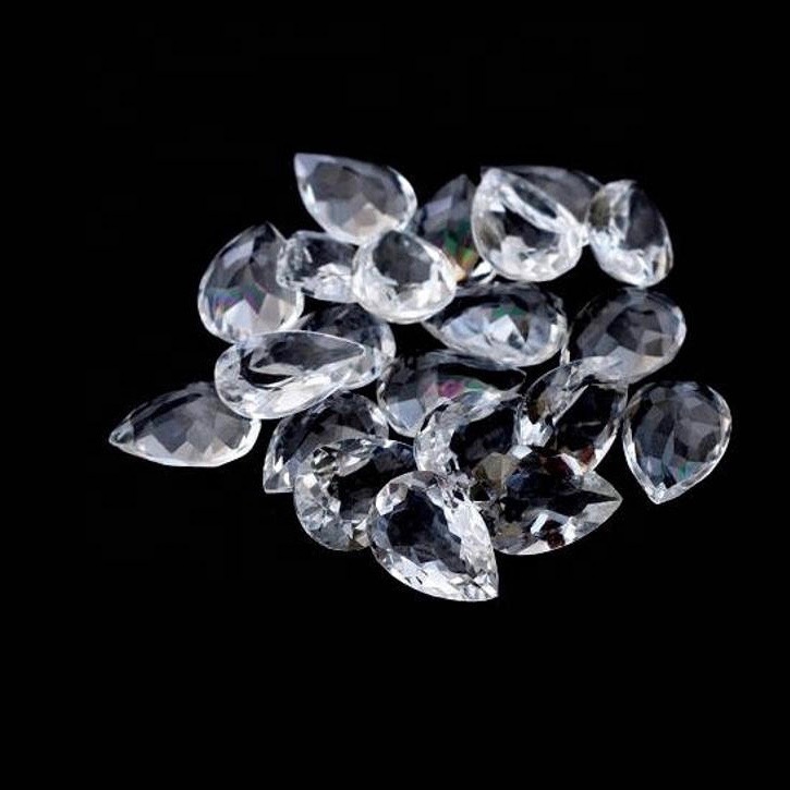 8x12mm White Topaz Faceted Pear Loose Gemstones