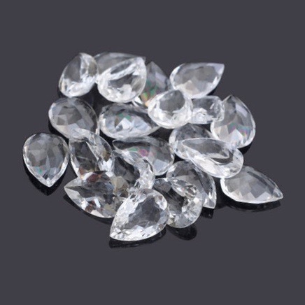 8x12mm White Topaz Faceted Pear Loose Gemstones