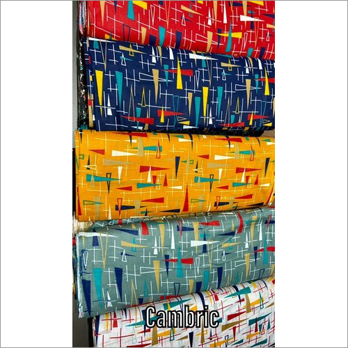 Multi Color Cambric Cotton Fabric - Pure Cotton, Printed Design, Available in Various Colors | Washable, Perfect for All Seasons