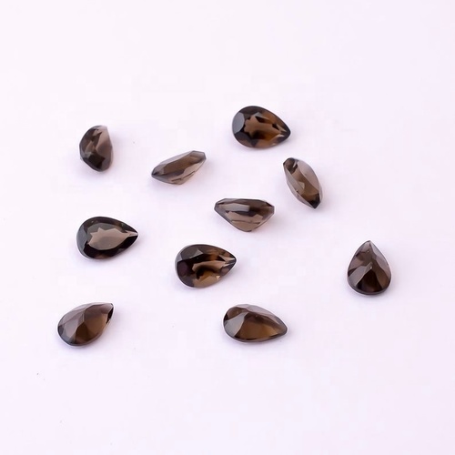 3x5mm Smoky Quartz Faceted Pear Loose Gemstones