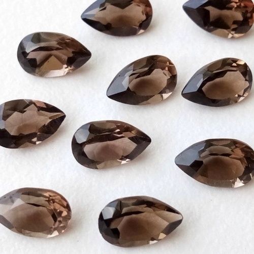 6x9mm Smoky Quartz Faceted Pear Loose Gemstones
