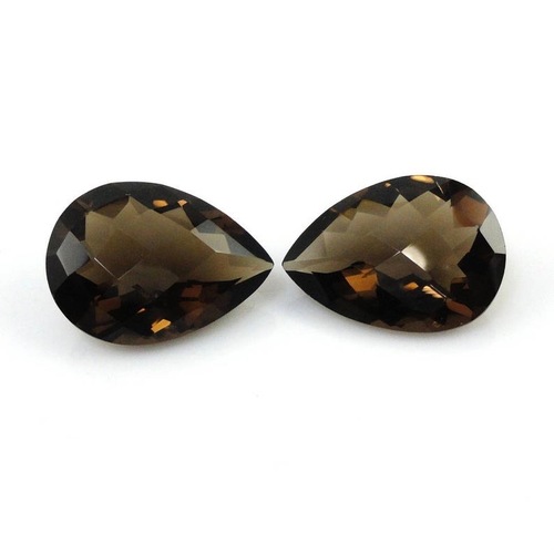 8x12mm Smoky Quartz Faceted Pear Loose Gemstones