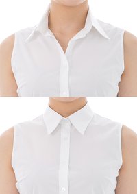 (Premium) Stretch Easy Care/ Bodysuit Shirt/ Sleeveless/ White