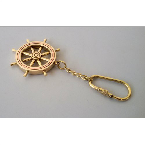 Solid Brass Compass Key Chain