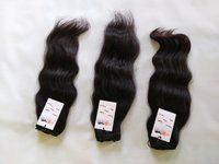 Cuticle Aligned Virgin Raw Mink Indian Natural Wavy Machine Weft Human Hair