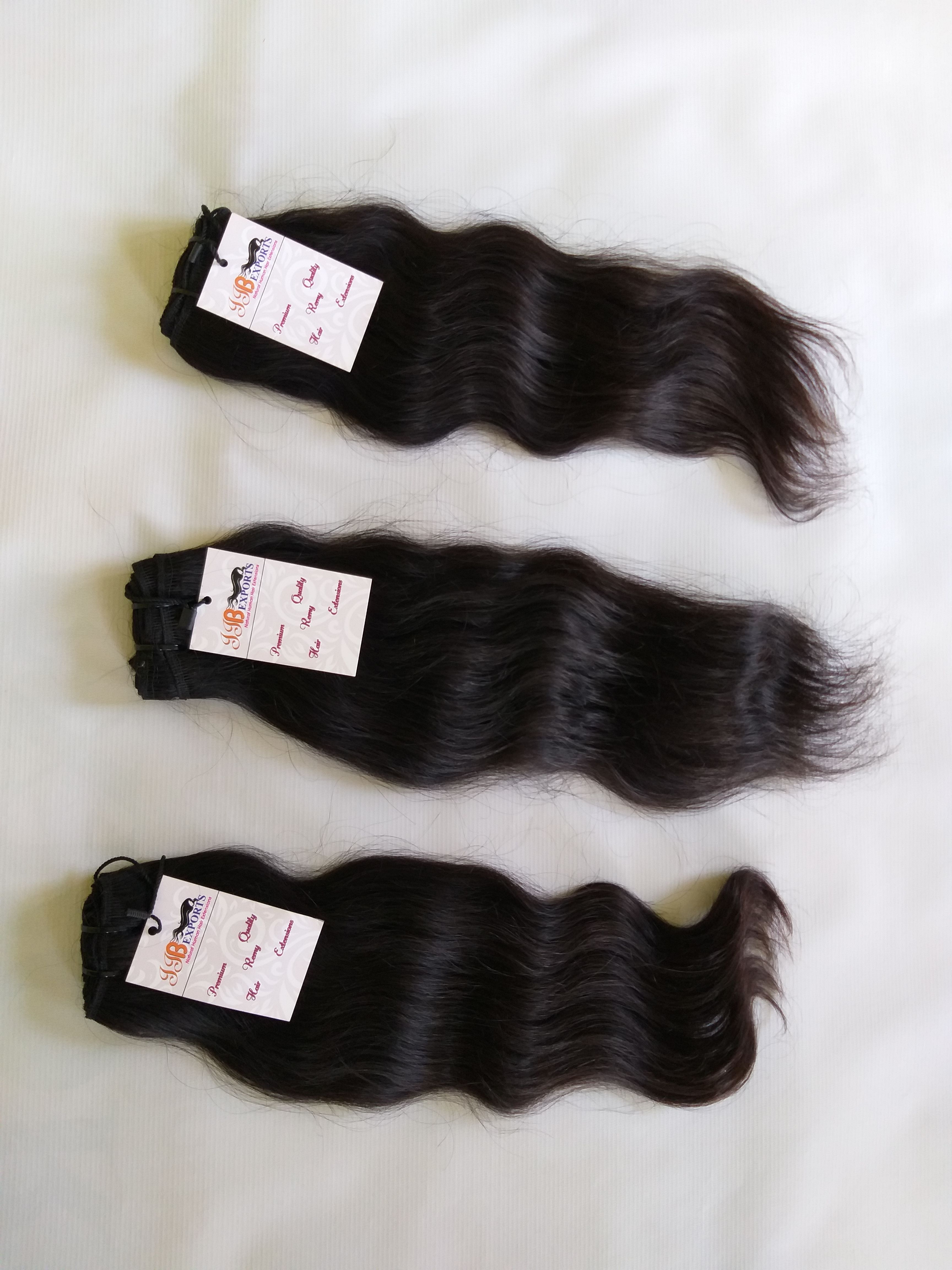 Cuticle Aligned Virgin Raw Mink Indian Natural Wavy Machine Weft Human Hair