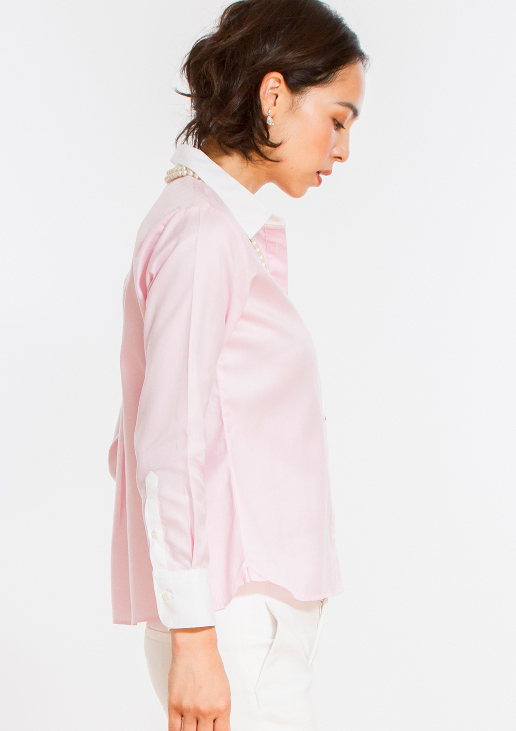 Non Iron Bracelet-Length Sleeve Untucked Shirt Pink