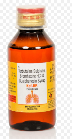 Terbutaline Sulphate 1.25mg, Bromhexine Hydrochloride 4mg, Guaiphenesin 50mg & Menthol 2.5mg / 5ml Syrup