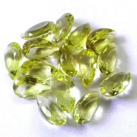 8x12mm Lemon Quartz Faceted Pear Loose Gemstones
