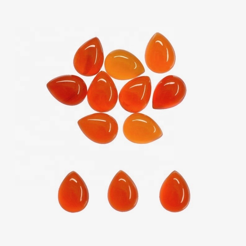 5x8mm Carnelian Pear Cabochon Loose Gemstones
