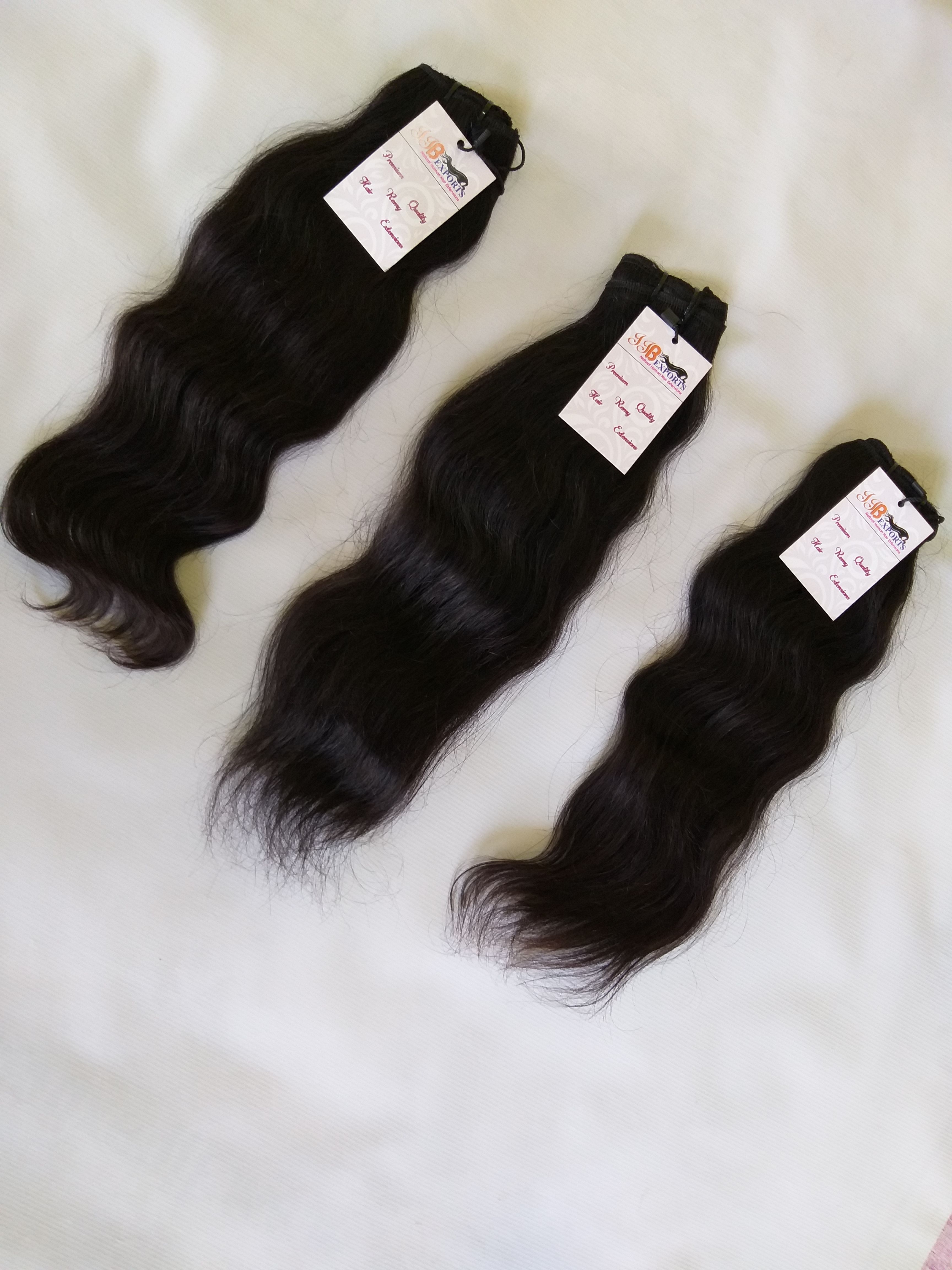 Cuticle Aligned Single Donor Indian Temple Raw Wavy Human Hair Weave Bundles Extensions