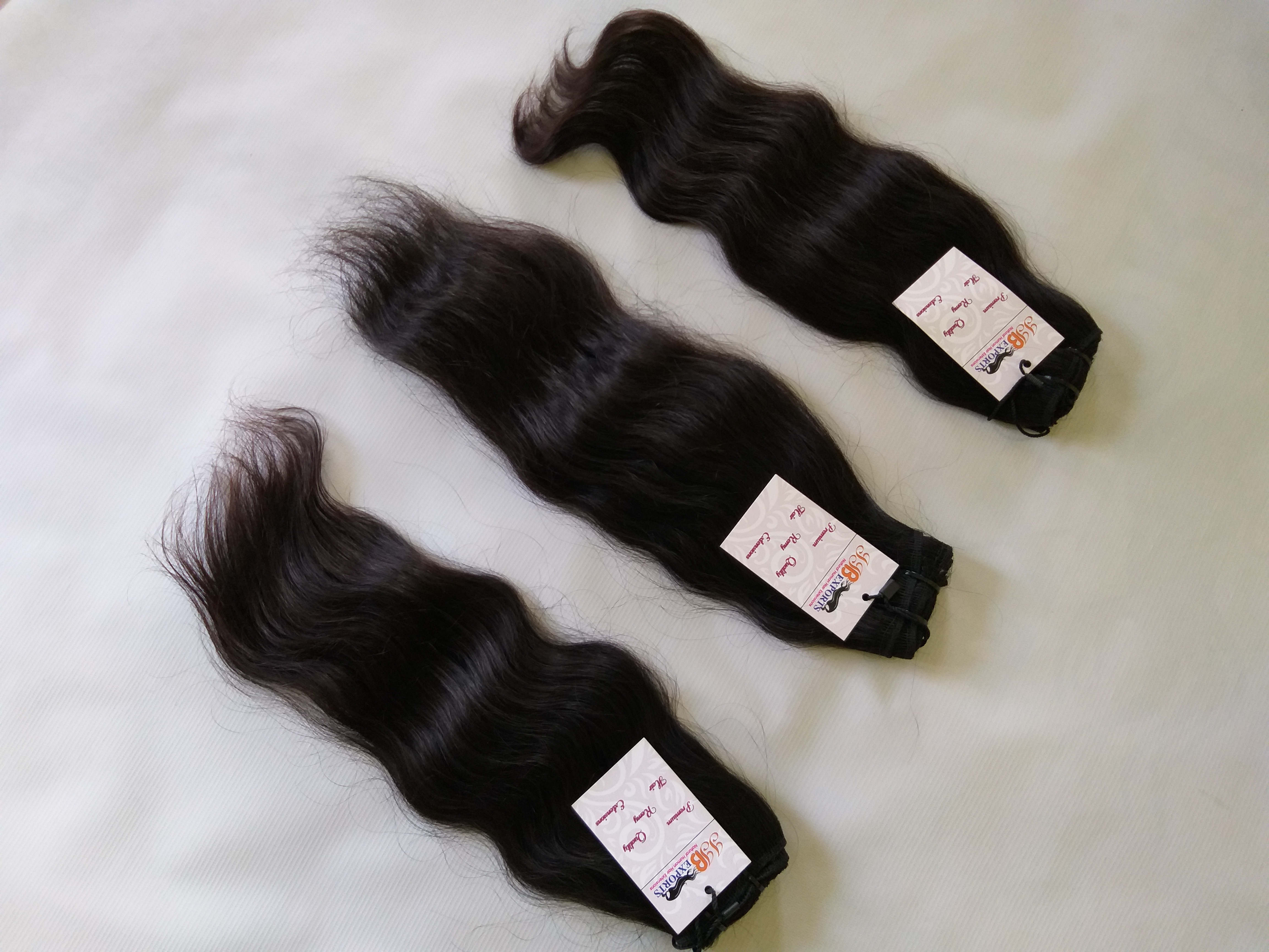 Cuticle Aligned Single Donor Indian Temple Raw Wavy Human Hair Weave Bundles Extensions