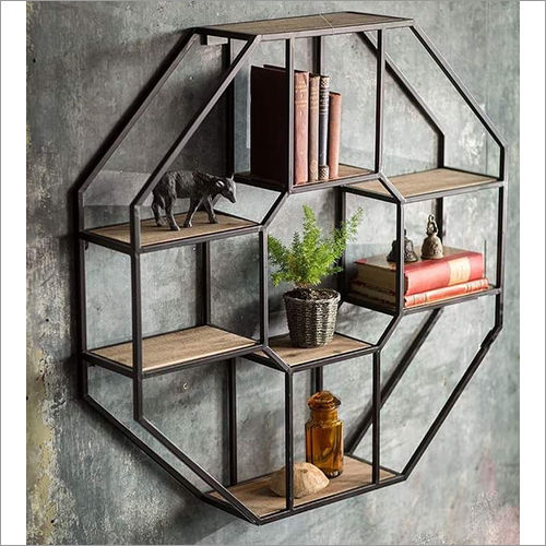 Hygienic Wooden And Metal Wall Hanging Hex Slab