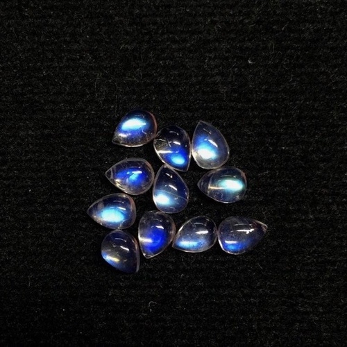 3x5mm Rainbow Moonstone Pear Cabochon Loose Gemstones
