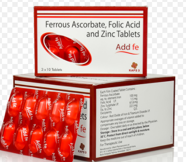 Ferrous Ascorbate Eq. To Elemental Iron 100mg & Folic Acid 1.5mg Tablet
