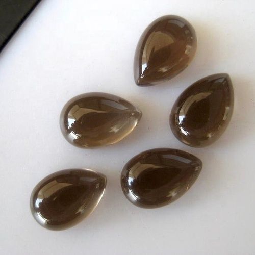 7x10mm Smoky Quartz Pear Cabochon Loose Gemstones