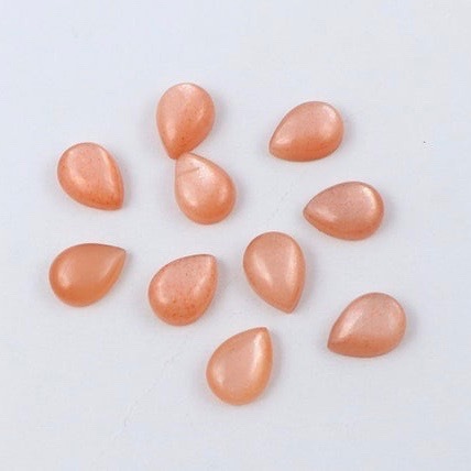 3x5mm Peach Moonstone Pear Cabochon Loose Gemstones