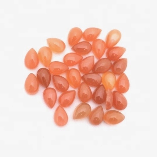 4x6mm Peach Moonstone Pear Cabochon Loose Gemstones