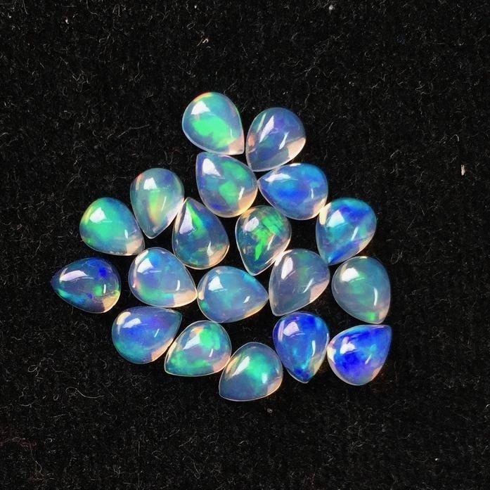 3x5mm Ethiopian Opal Pear Cabochon Loose Gemstones