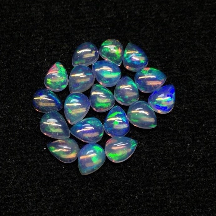 4x6mm Ethiopian Opal Pear Cabochon Loose Gemstones