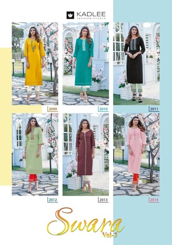 Dry Cleaning Swara Vol 3 By Kadlee Rayon Kurtis With Pant