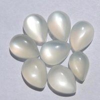 8x12mm White Moonstone Pear Cabochon Loose Gemstones