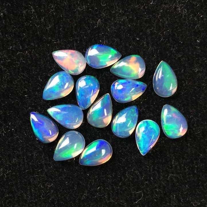 6x9mm Ethiopian Opal Pear Cabochon Loose Gemstones