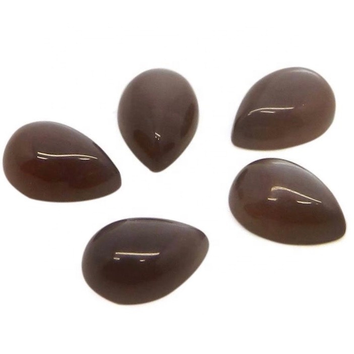 3x5mm Brown Moonstone Pear Cabochon Loose Gemstones