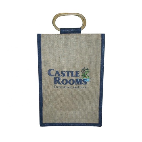 Available In All Color Pp Laminated Jute Bag With Wooden Cane Handle