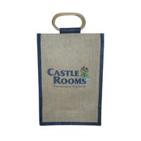 Available In All Color Pp Laminated Jute Bag With Wooden Cane Handle