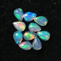 8x12mm Ethiopian Opal Pear Cabochon Loose Gemstones