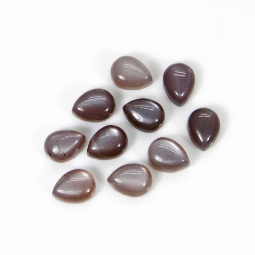 8x12mm Brown Moonstone Pear Cabochon Loose Gemstones