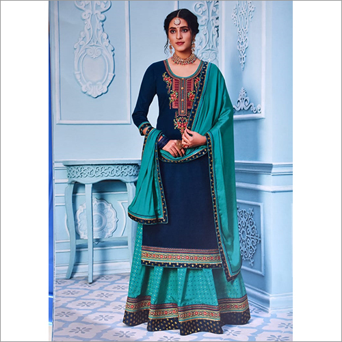 Ladies Jam Silk Suit with Embroidery Work Design By SDV FASHION
