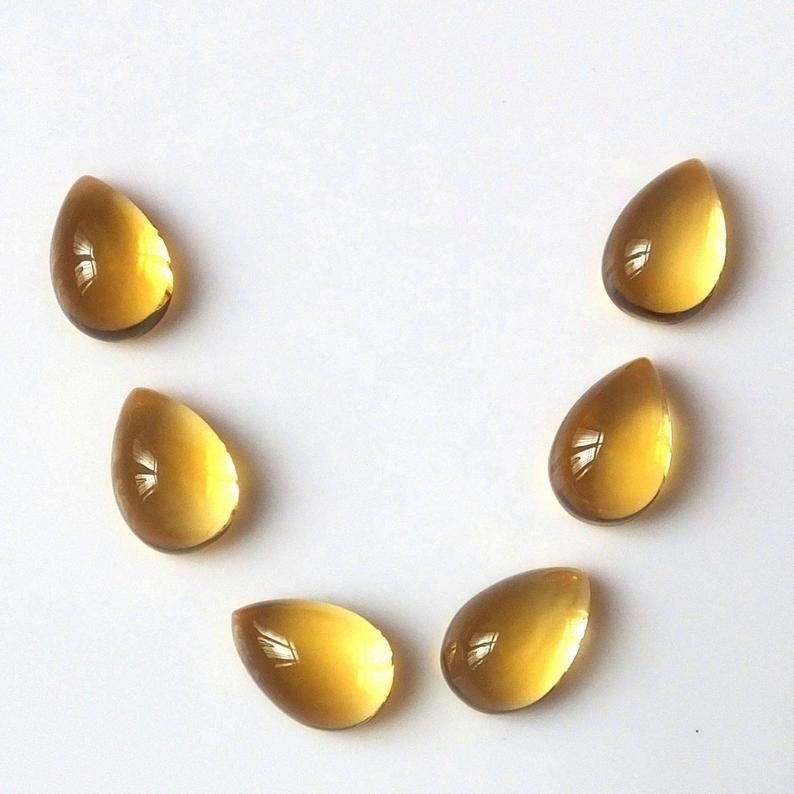 4x6mm Citrine Pear Cabochon Loose Gemstones