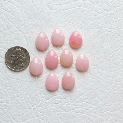 3x5mm Pink Opal Pear Cabochon Loose Gemstones