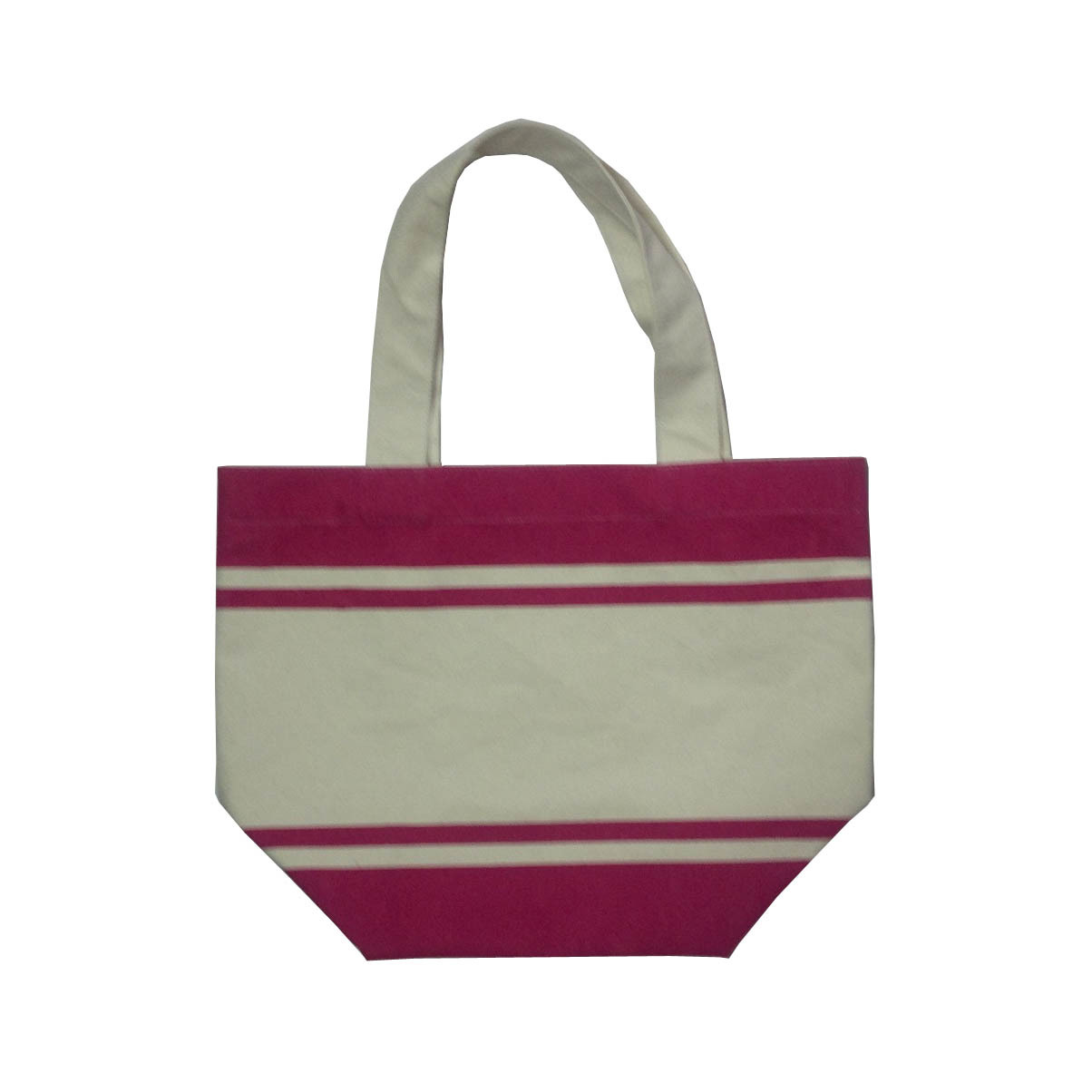 Canvas Tote Bag With Striped Print