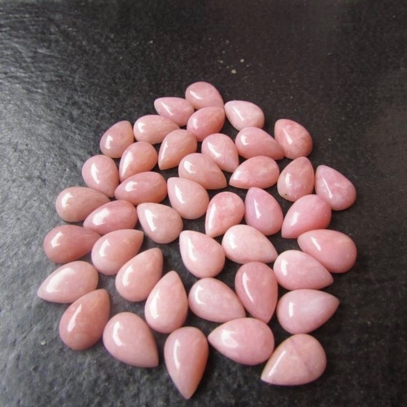 5x8mm Pink Opal Pear Cabochon Loose Gemstones