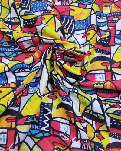 6MM Checks Silk Digital Print Fabric