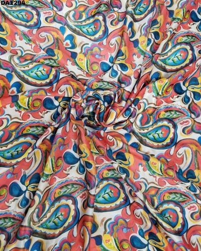 Semi Velvet Sateen Silk Digital Print Fabric