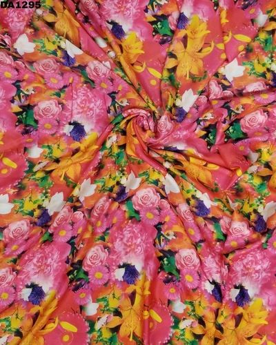 Semi Velvet Sateen Silk Digital Print Fabric