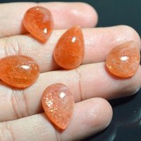 5x7mm Sunstone Pear Cabochon Loose Gemstones